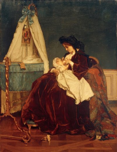 Alfred Stevens, Żona artysty i syn Léopld autorstwa Alfred Emile Stevens