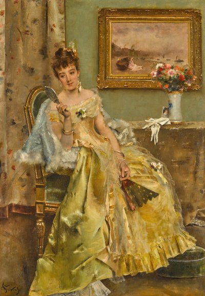 Kokieteria. autorstwa Alfred Emile Stevens