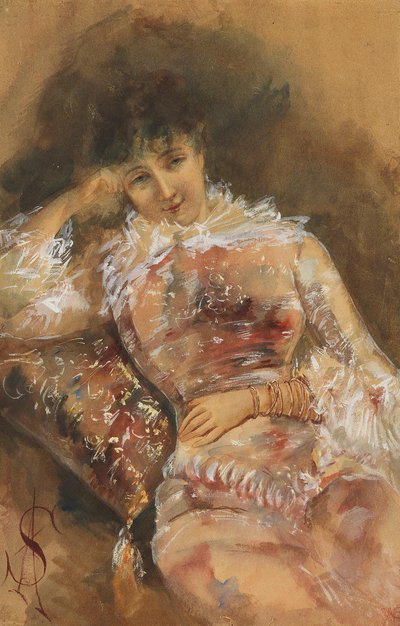 Portret Sary Bernhardt 1844-1923, ok. 1930 r. 1880. autorstwa Alfred Emile Stevens
