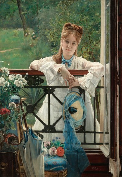 Niebieska wstążka, ok. 1894 r. autorstwa Alfred Emile Stevens