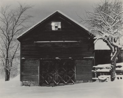 Czarna stodoła i biały śnieg autorstwa Alfred Stieglitz