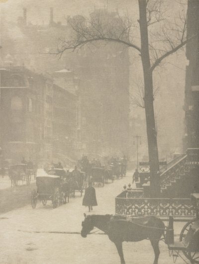 Ulica, projekt plakatu (fotograwiura) autorstwa Alfred Stieglitz