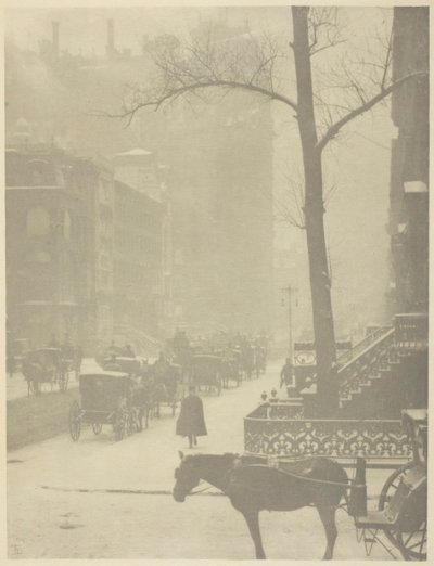 Ulica, Piąta Aleja, 190001, wydrukowany 190304. autorstwa Alfred Stieglitz