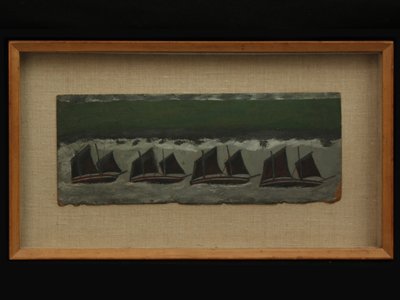 Cztery szkunery, ok. 1930 autorstwa Alfred Wallis