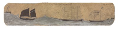 Lugger i dwa małe żaglowce zbliżające się do portu, ok. 1855-1942 (olej i ołówek na karcie) autorstwa Alfred Wallis