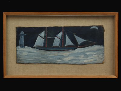Trawler u wybrzeży Kornwalii, ok. 1930 autorstwa Alfred Wallis