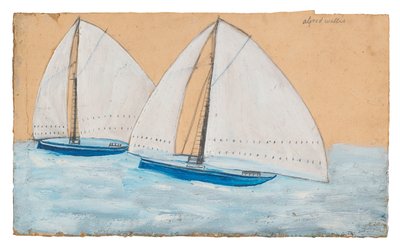Dwie żaglówki autorstwa Alfred Wallis