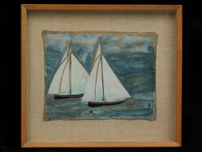 Dwie żaglówki, ok. 1930 autorstwa Alfred Wallis