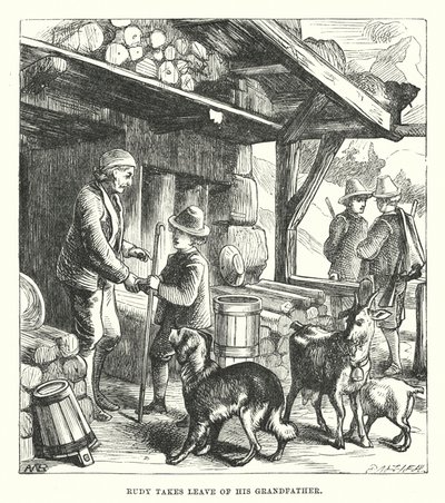 Hans Christian Andersen: Lodowa panna (litografia) autorstwa Alfred Walter (after) Bayes