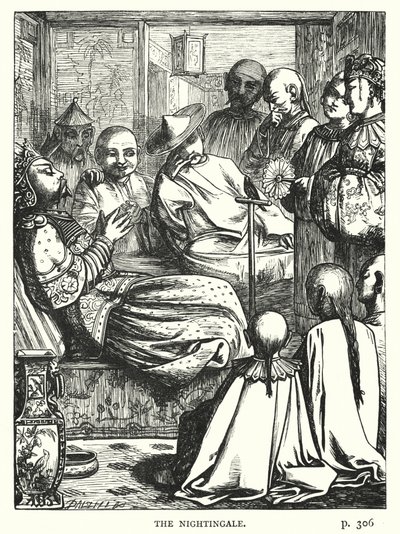 Hans Christian Andersen: Słowik (litografia) autorstwa Alfred Walter (after) Bayes