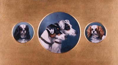 Foksteriery i King Charles Spaniele autorstwa Alfred Wheeler
