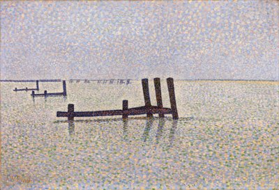 "Widok na kanał La Manche w Nieuport (Nieuwpoort) w Belgii" Obraz Alfreda Williama (Willy) Fincha (1854-1930) ok. 1889, puentylizm - Londyn, Galeria Narodowa autorstwa Alfred William Finch