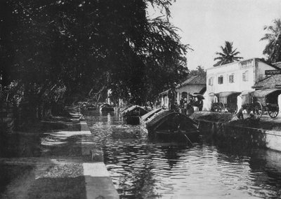 Kanał Negombo, ukazujący łodzie Padda, ok. 1890, 1910 r autorstwa Alfred William Amandus Plate