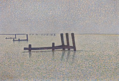 Kanał Angielski w Nieuwpoort. Około 1889 r. autorstwa Alfred William Finch