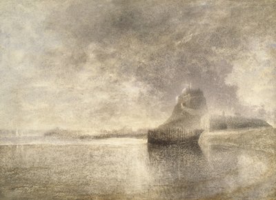 Zamek na Wyspie Świętej, Northumbria, ok. 1882-3 (akwarela na papierze) autorstwa Alfred William Hunt