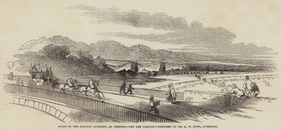 Scena wypadku kolejowego, w Chester, wiadukt Dee autorstwa Alfred William Hunt