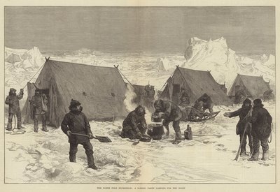 Wyprawa na biegun północny, biwak sań na noc autorstwa Alfred William Hunt