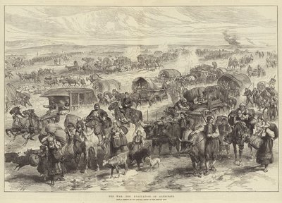Wojna, ewakuacja Alexinatz autorstwa Alfred William Hunt