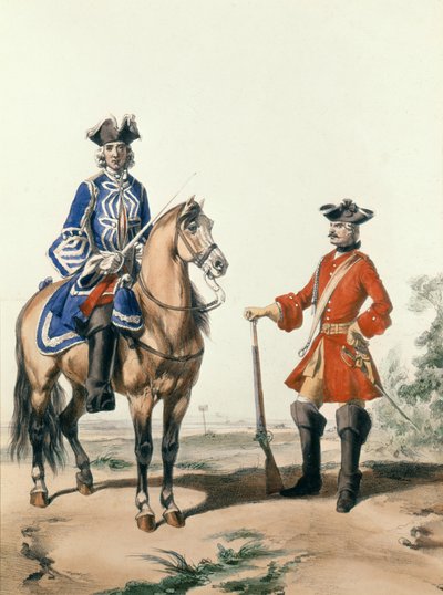 Marszałek Probostwa Policji i członek Żandarmerii Wojskowej w 1724 r., rycina D. Noirmont autorstwa Alfred de after Marbot