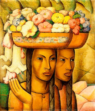 Sprzedawcy kwiatów autorstwa Alfredo Ramos Martinez
