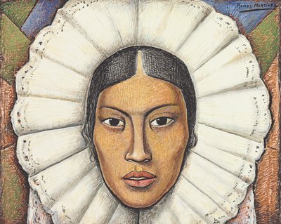Tehuana, ok. 1930 (gwasz i kredka na papierze) autorstwa Alfredo Ramos Martinez
