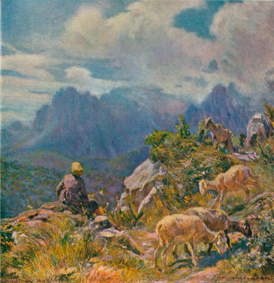 „Pastwiska w Alpach Apuańskich”, ok. 1922 r. autorstwa Alfredo Vaccari