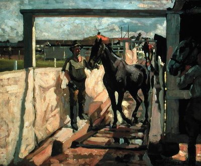 Dip siarkowy do świerzbu, ok. 1918 (olej na płótnie) autorstwa Algernon Mayow Talmage