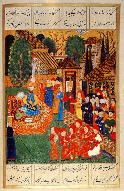 Oficer janczarów rekrutujący devsirme dla sułtana Sulejmana I (1495-1566), z „Suleymanname” (Mss Hazine. 1517 f.31v) autorstwa Ali Amir Beg