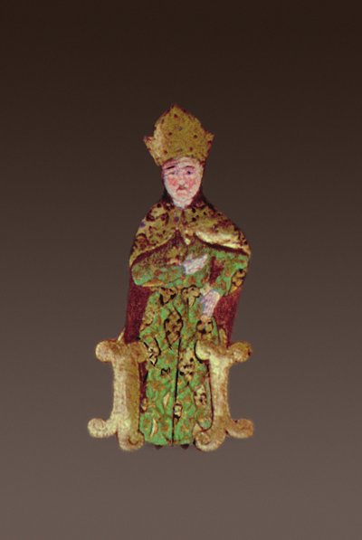 Król Węgier, Lajos II 1506-26 na naradzie przed bitwą pod Mohaczem w 1526, 1558 atrament i złoty płatek na welinie detal z 290004 autorstwa Ali Amir Beg