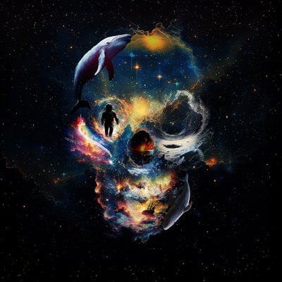 Czaszka kosmicznego wieloryba autorstwa Ali Gulec