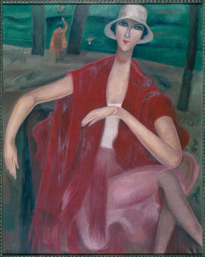Kobieta w Rot am Ufer autorstwa Alice Bailly