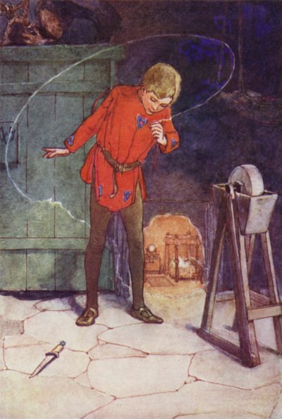 Dostrzegł Dzwoneczek w swoim szkle (kolorowa litografia) autorstwa Alice Bolingbroke (after) Woodward