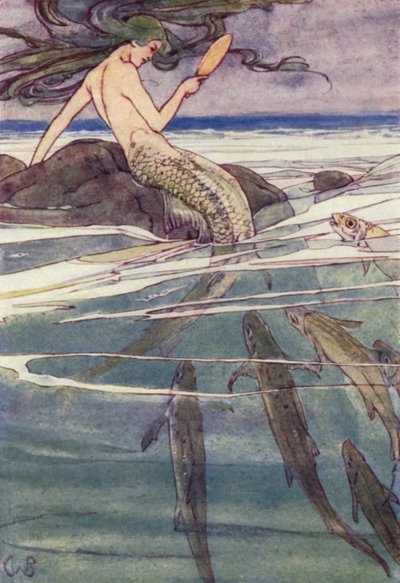 Czesała swoje długie warkocze (kolorowa litografia) autorstwa Alice Bolingbroke (after) Woodward