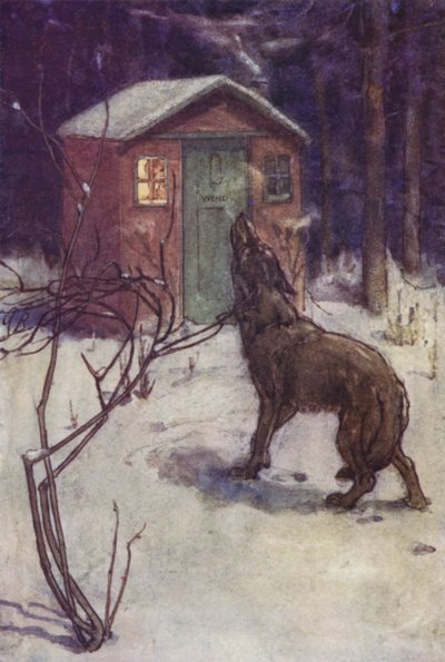 Ujadanie wilka (litografia kolorowa) autorstwa Alice Bolingbroke (after) Woodward