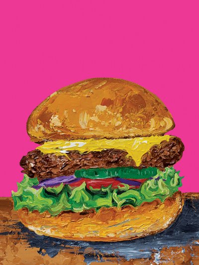 Cheeseburger w stylu pop-artu autorstwa Alice Straker