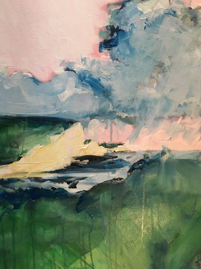 Dramatyczny krajobraz z różowym niebem autorstwa Alice White