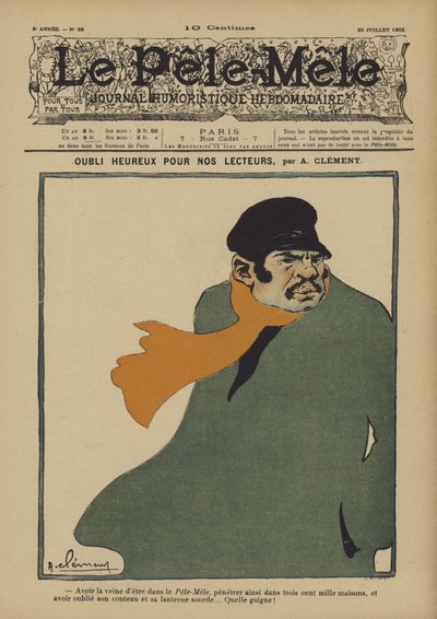 Szczęśliwego zapomnienia dla naszych czytelników. Ilustracja do Le Pele-Mele, 1902 autorstwa Aline Clement