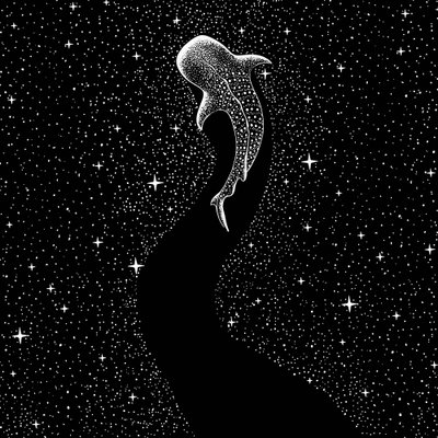 Podróż z rekinem wielorybim pod gwiaździstym niebem autorstwa Alirıza ÇAKIR