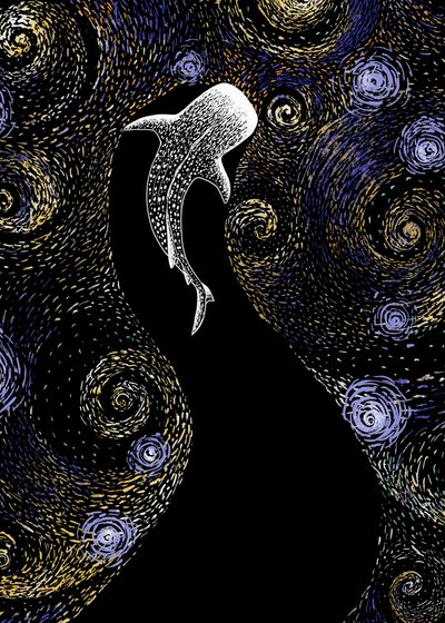 Rekin wielorybi – Gwiaździsta noc autorstwa Alirıza ÇAKIR