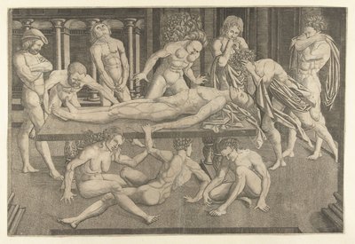 De beining van guttmelta de narni autorstwa Allaert Claesz. (attributed to)