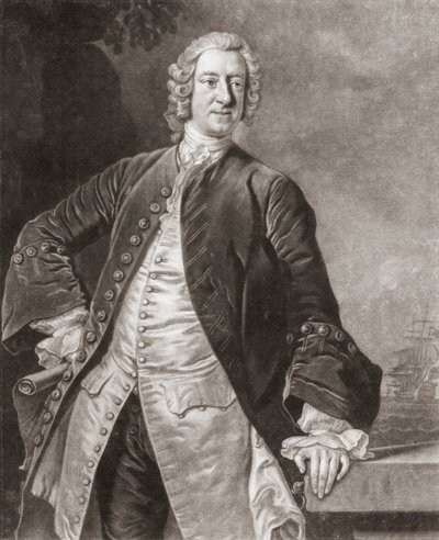 Admirał Edward Boscawen. Portret. autorstwa Allan (after) Ramsay