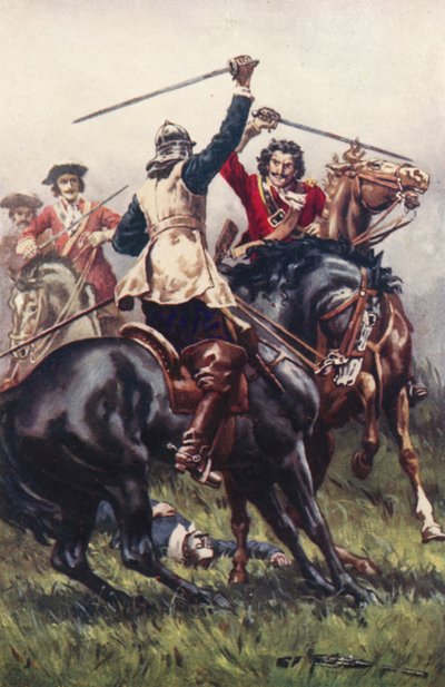 Walcz między Ironside a Cavalierem (kolor lito) autorstwa Allan (after) Stewart