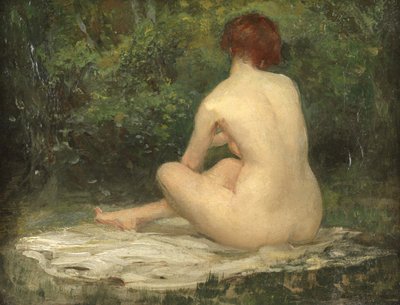 Siedząc nago autorstwa Allan Douglas Davidson