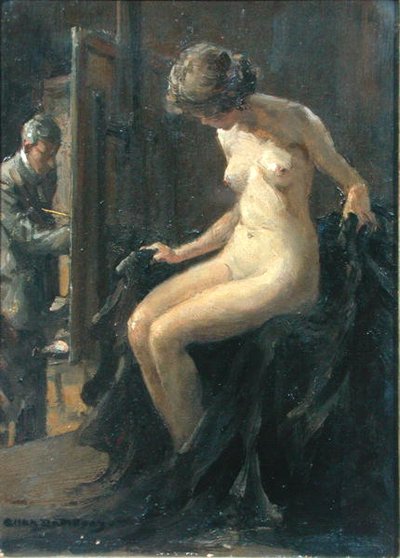 Studio (olej na panelu) autorstwa Allan Douglas Davidson