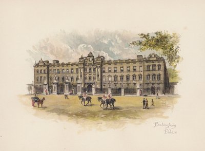 Znany Londyn: Pałac Buckingham (kolorowa litografia) autorstwa Allan F. Barraud