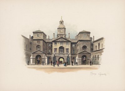 Znany Londyn: Horse Guards (kolorowa litografia) autorstwa Allan F. Barraud