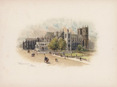 Znany Londyn: Opactwo Westminsterskie (kolorowa litografia) autorstwa Allan F. Barraud