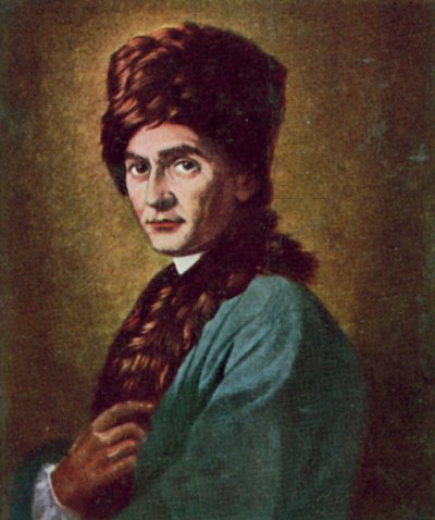Jean-Jacques Rousseau, szwajcarski filozof i pisarz (kolorowa litografia) autorstwa Allan Ramsay