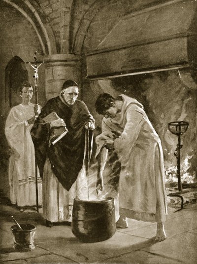 Próba wrzącej wody, ilustracja z „Hutchinson