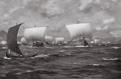 Biczowanie Hellespontu przez Kserksesa (litografia) autorstwa Allan Stewart